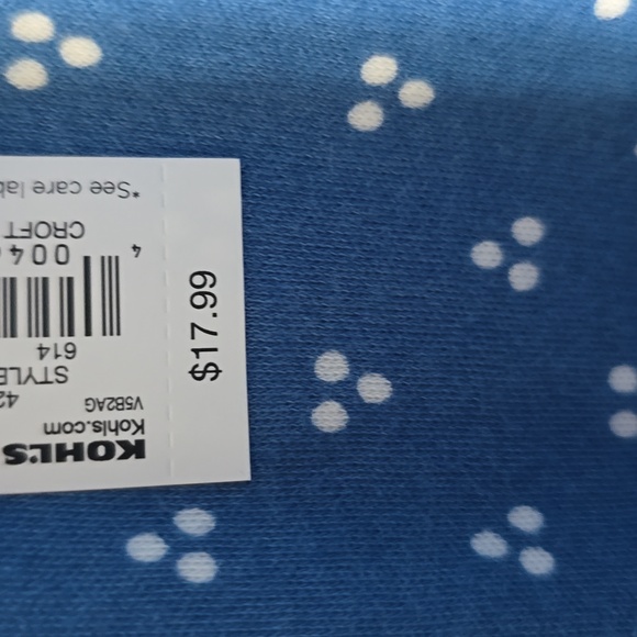 CROFT AND BARROW WOMEN'S PLUS SIZE BLUE & WHITE SHORT SLEEVES COTTON TOP SIZE 3X - Picture 5 of 12